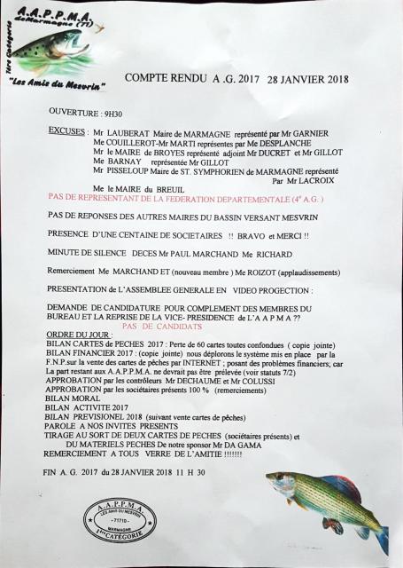 Synthèse de l'AG janvier 2018